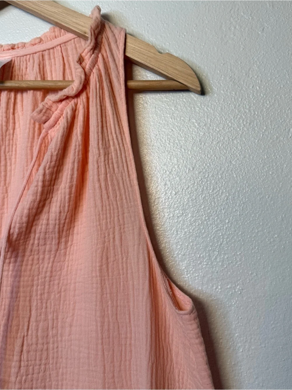 Kona Sol Womens Peach Lightweight 100% Cotton Sundress Swim Cover Up Size Small